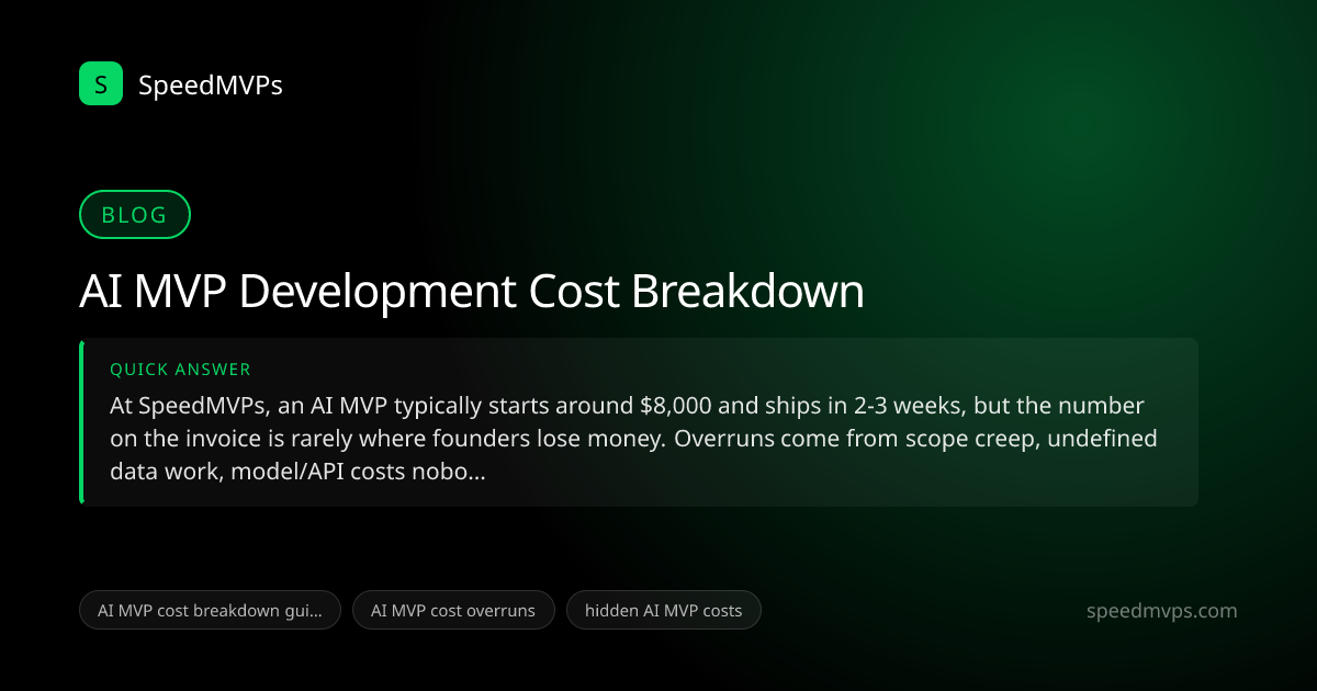 Quick answer summary for AI MVP Development Cost Breakdown
