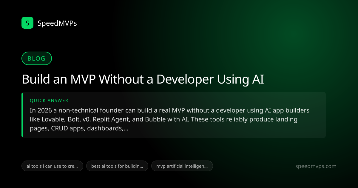 Quick answer summary for Build an MVP Without a Developer Using AI