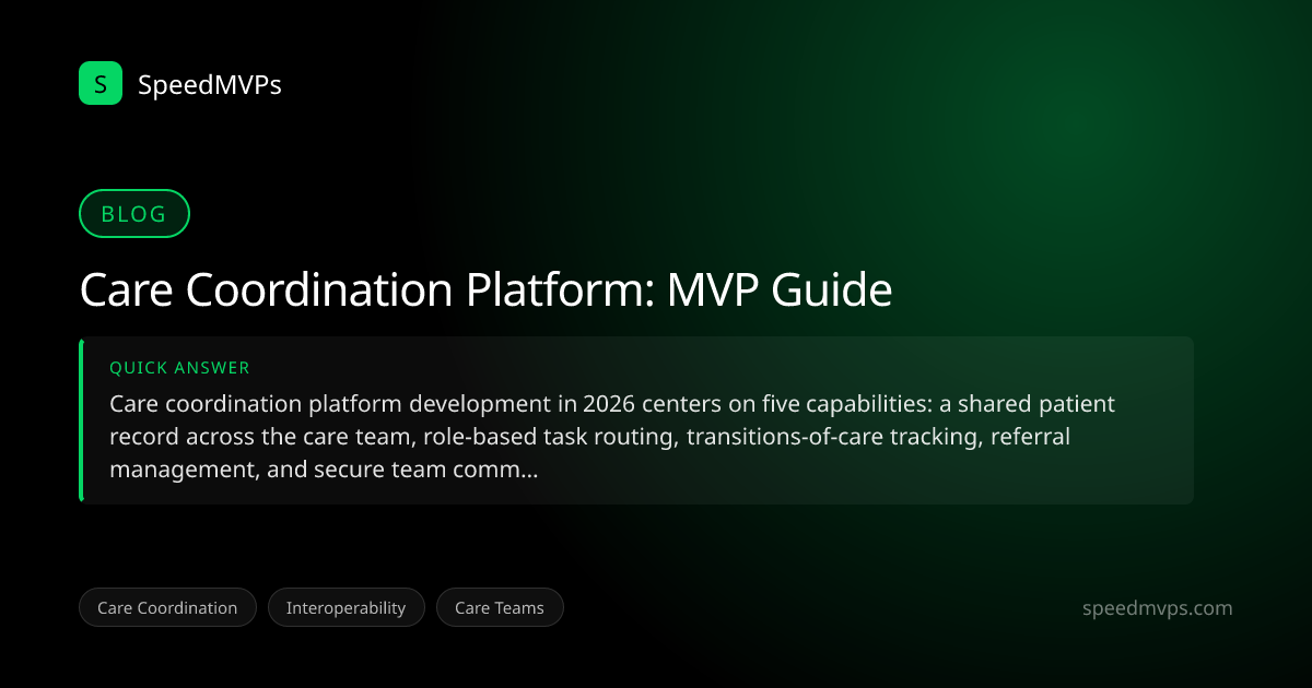 Quick answer summary for Care Coordination Platform: MVP Guide