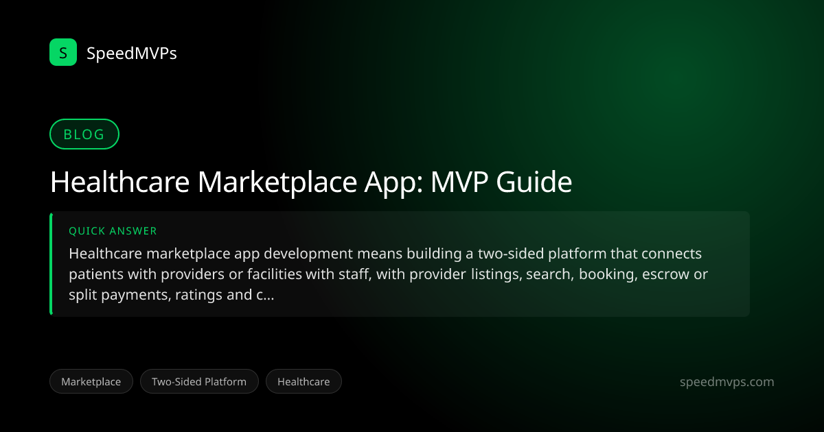 Quick answer summary for Healthcare Marketplace App: MVP Guide