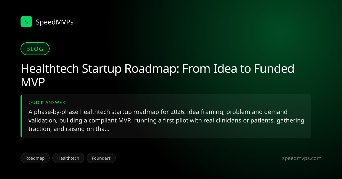 Quick answer summary for Healthtech Startup Roadmap: From Idea to Funded MVP