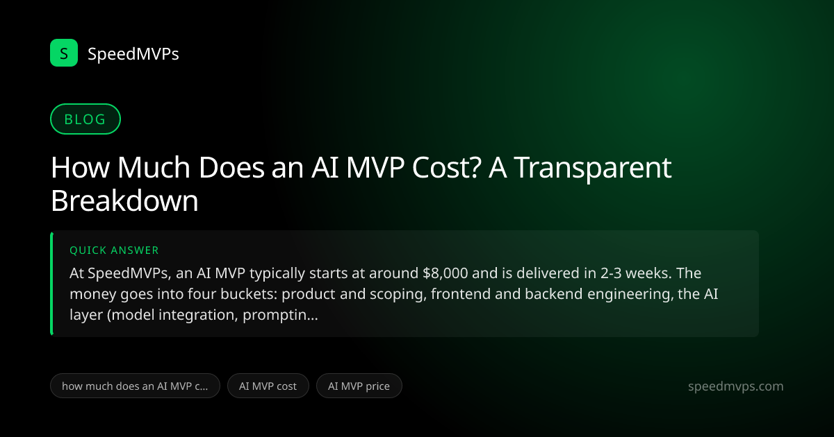 Quick answer summary for How Much Does an AI MVP Cost? A Transparent Breakdown