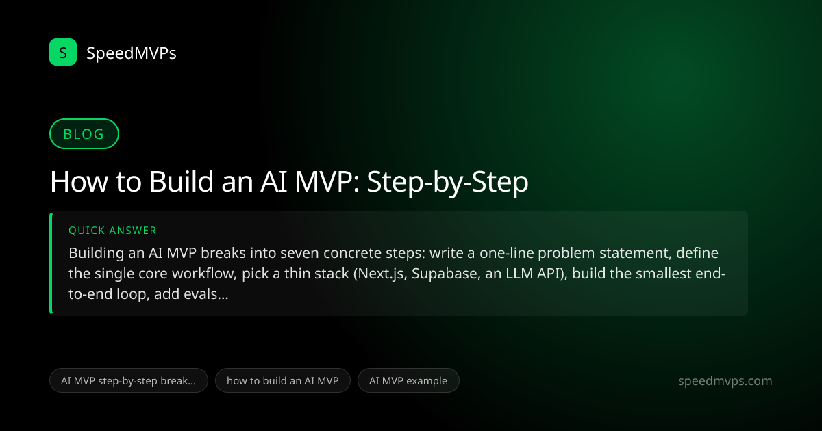Quick answer summary for How to Build an AI MVP: Step-by-Step
