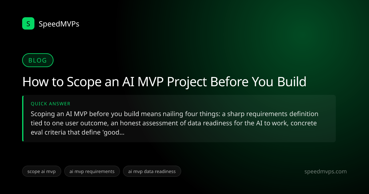 Quick answer summary for How to Scope an AI MVP Project Before You Build