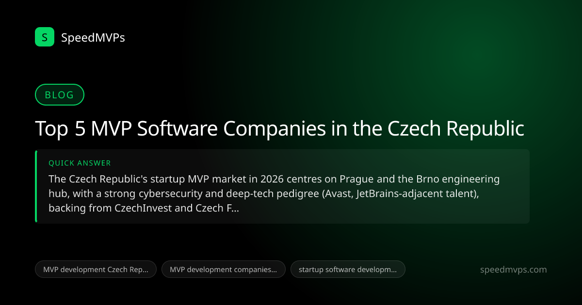 Quick answer summary for Top 5 MVP Software Companies in the Czech Republic