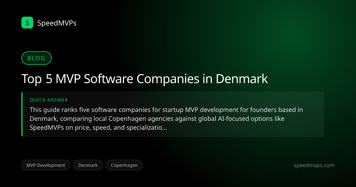 Quick answer summary for Top 5 MVP Software Companies in Denmark