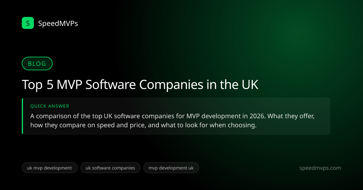 Quick answer summary for Top 5 MVP Software Companies in the UK