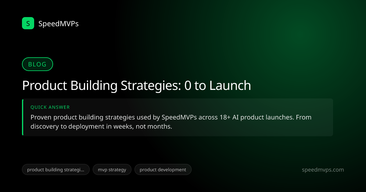 Quick answer summary for Product Building Strategies: 0 to Launch