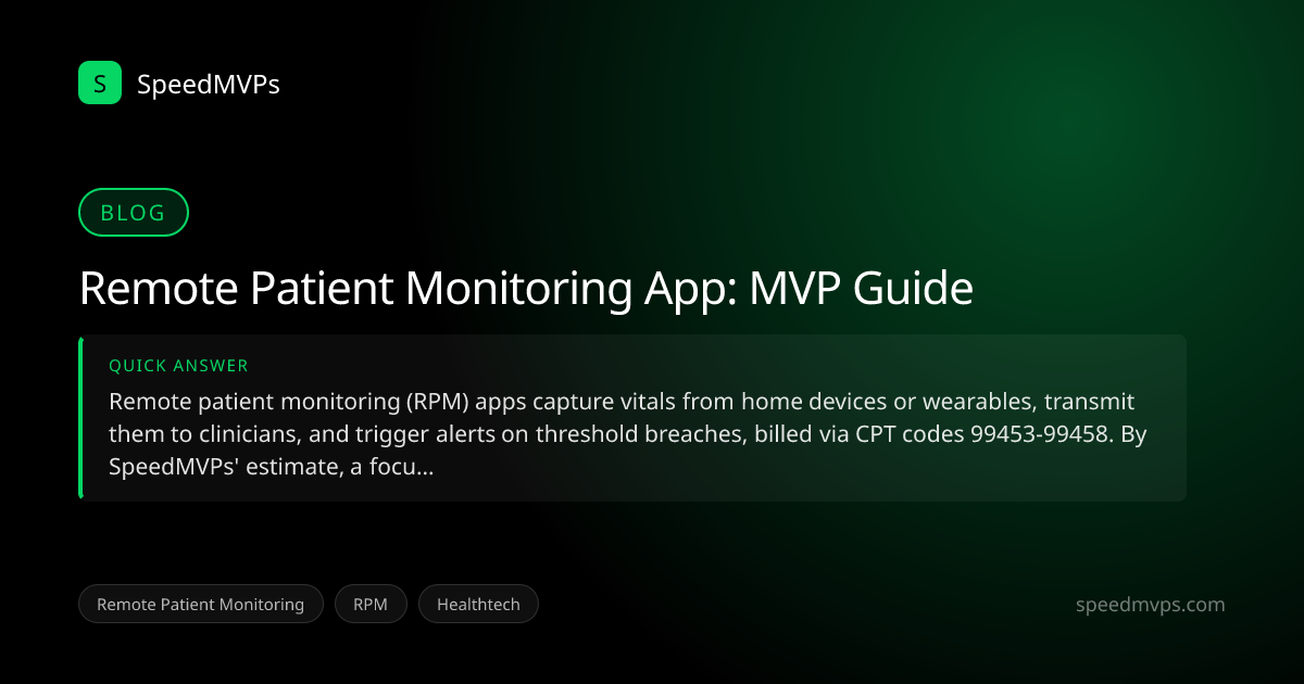 Quick answer summary for Remote Patient Monitoring App: MVP Guide