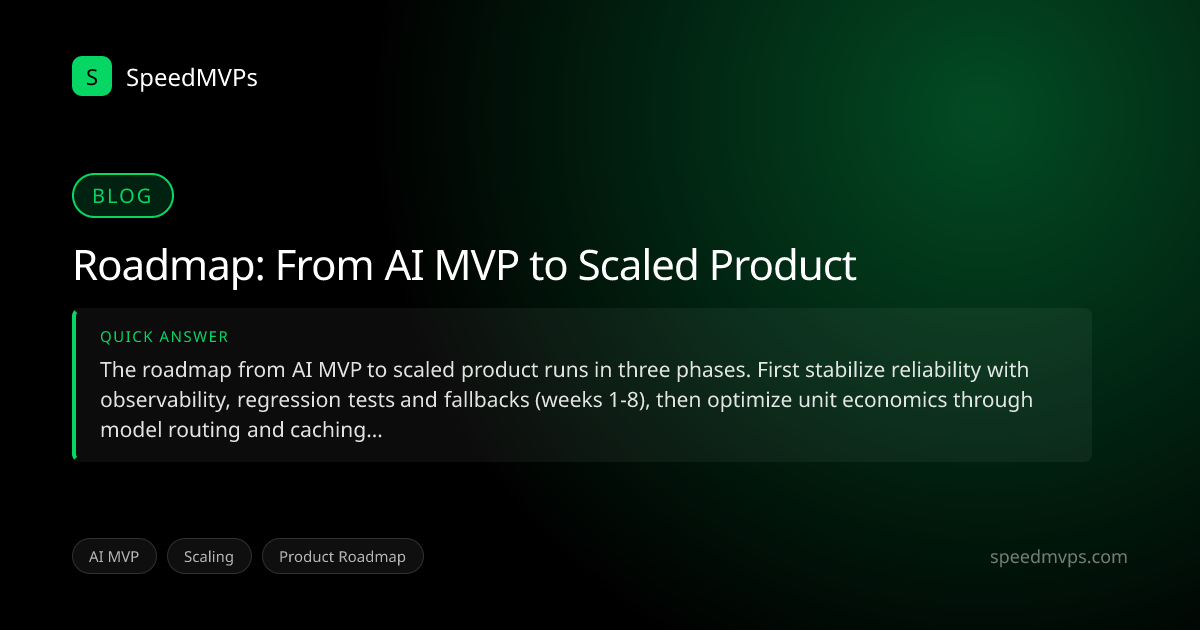Quick answer summary for Roadmap: From AI MVP to Scaled Product