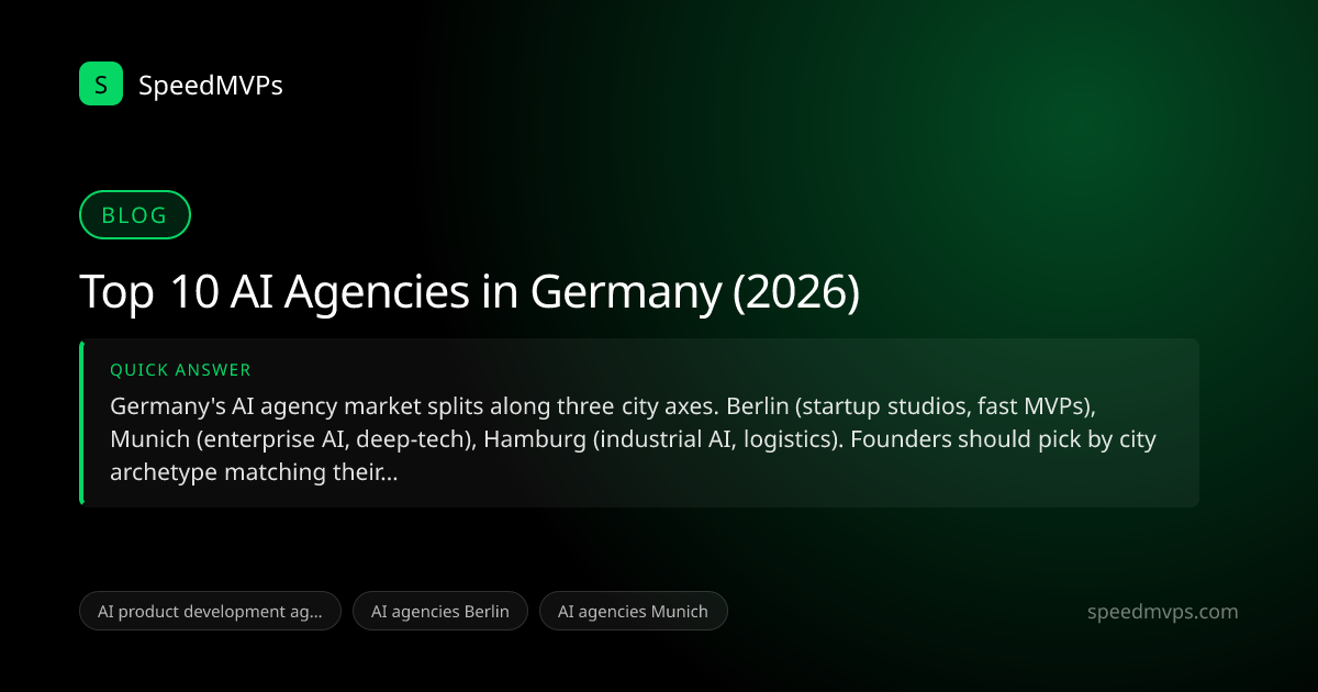 Quick answer summary for Top 10 AI Agencies in Germany (2026)