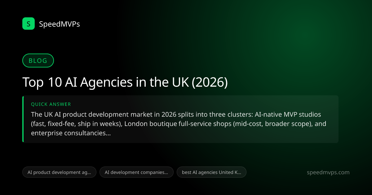 Quick answer summary for Top 10 AI Agencies in the UK (2026)