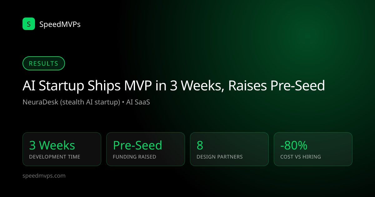 Key results: AI Startup Ships MVP in 3 Weeks, Raises Pre-Seed