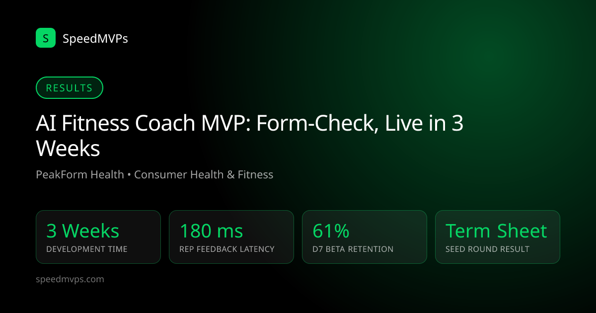 Key results: AI Fitness Coach MVP: Form-Check, Live in 3 Weeks