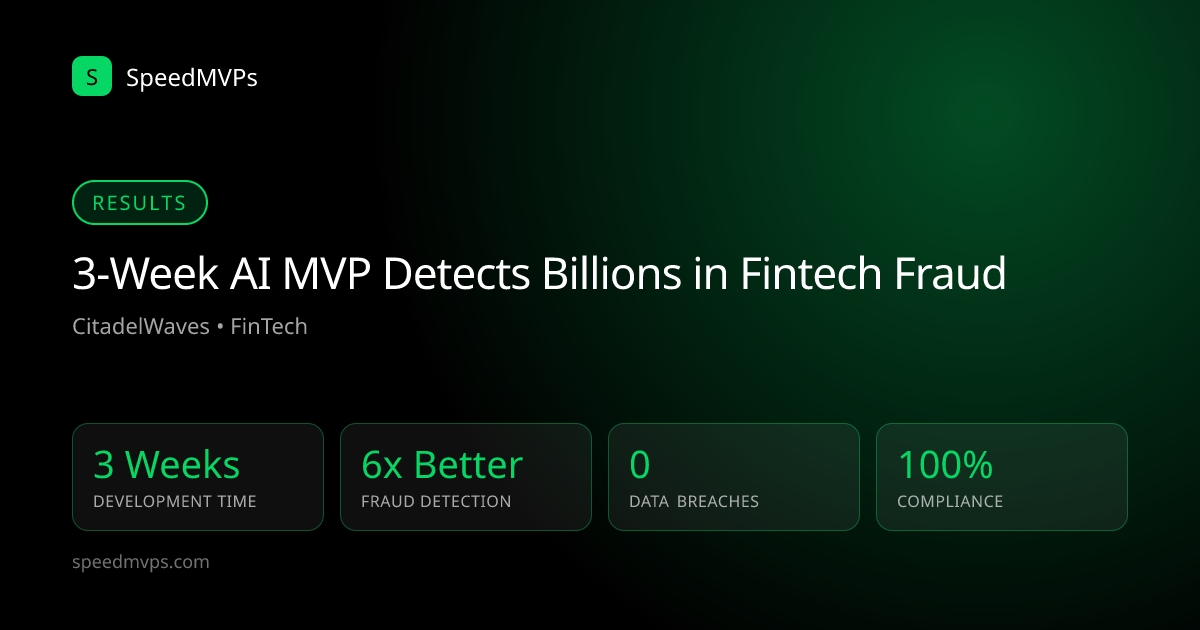 Key results: 3-Week AI MVP Detects Billions in Fintech Fraud