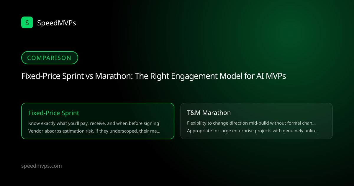 Comparison: Fixed-Price Sprint vs Marathon: The Right Engagement Model for AI MVPs