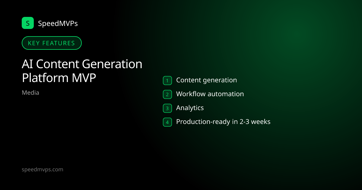 Key features: AI Content Generation Platform MVP