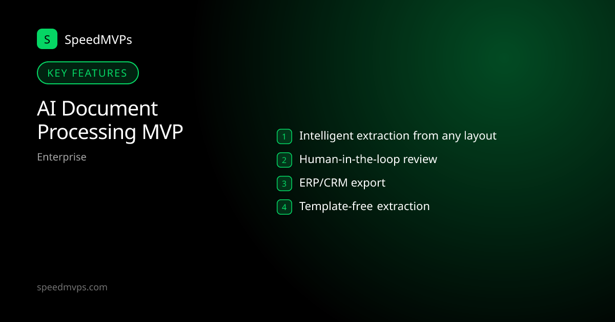 Key features: AI Document Processing MVP