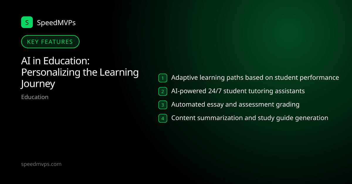 Key features: AI in Education: Personalizing the Learning Journey