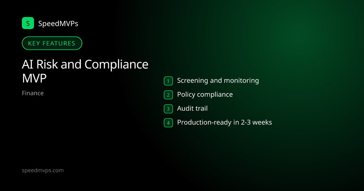Key features: AI Risk and Compliance MVP