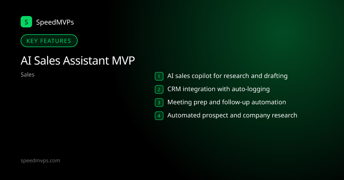 Key features: AI Sales Assistant MVP