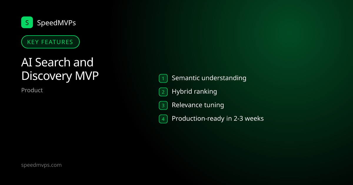 Key features: AI Search and Discovery MVP