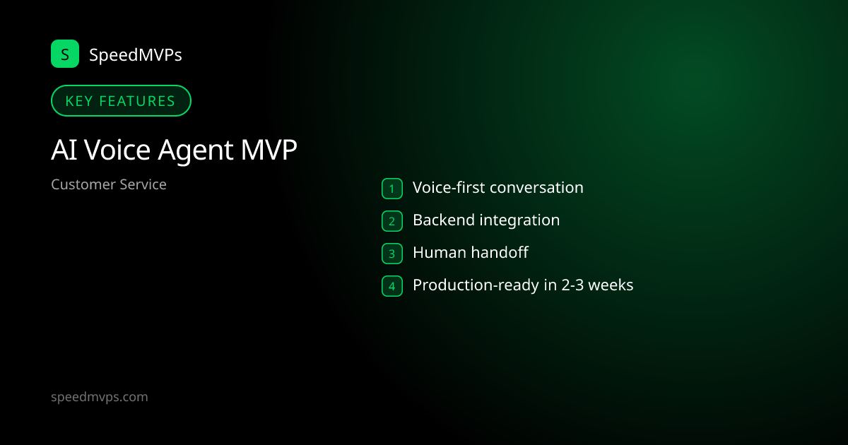 Key features: AI Voice Agent MVP