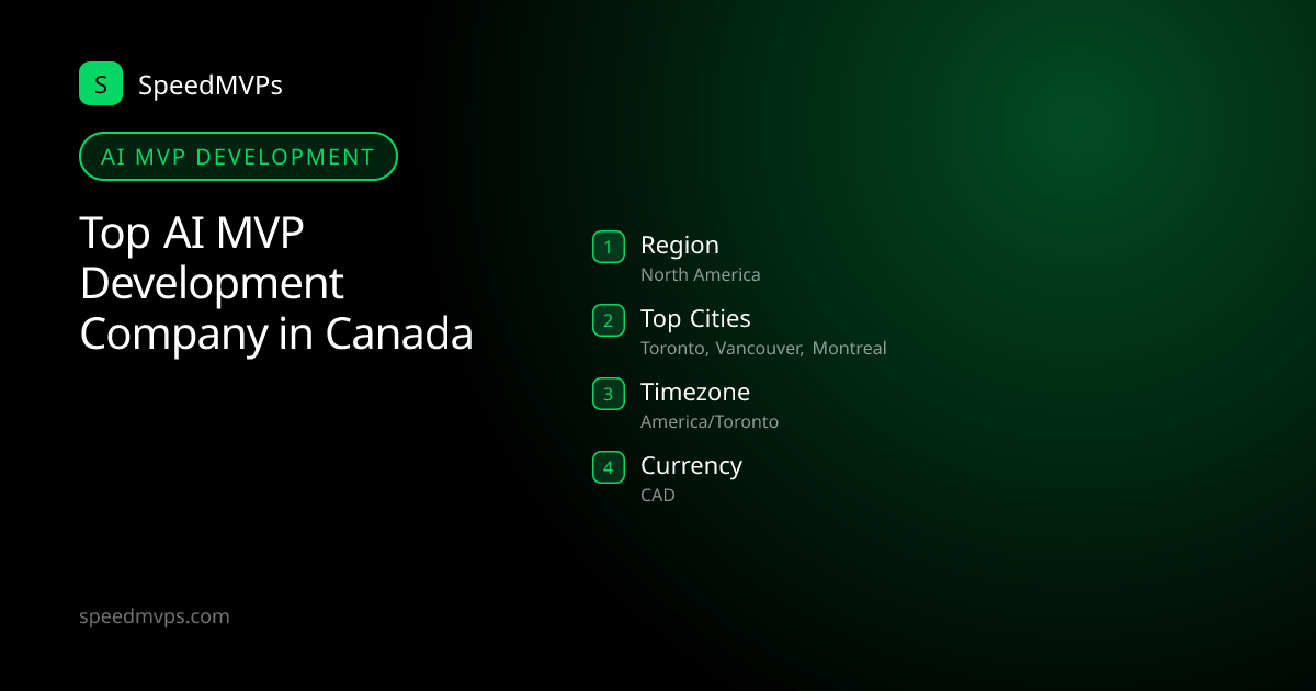 AI MVP Development in Canada: region, top cities, and local facts