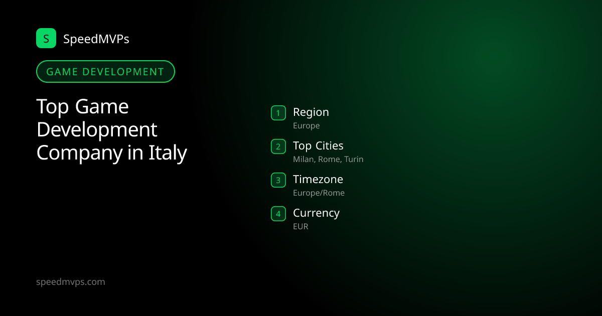 Game Development in Italy: region, top cities, and local facts