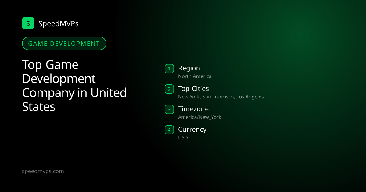 Game Development in United States: region, top cities, and local facts