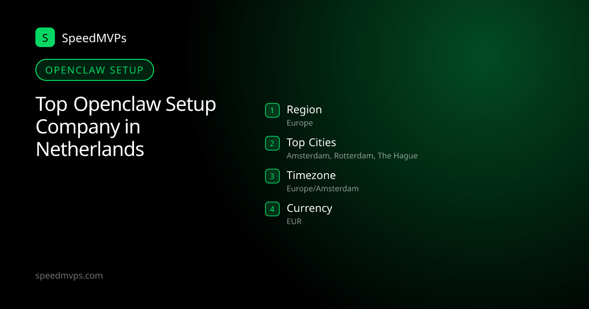 Openclaw Setup in Netherlands: region, top cities, and local facts
