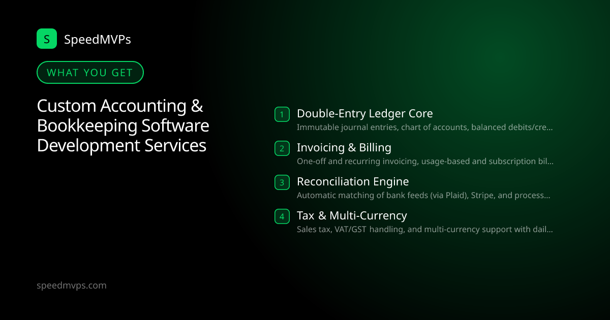 What you get with Custom Accounting & Bookkeeping Software Development Services: key deliverables at a glance