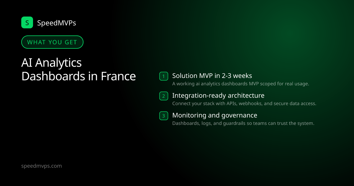 What you get with AI Analytics Dashboards in France: key deliverables at a glance