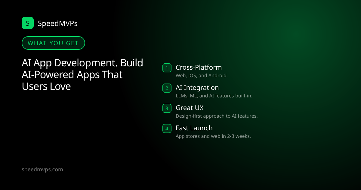 What you get with AI App Development. Build AI-Powered Apps That Users Love: key deliverables at a glance