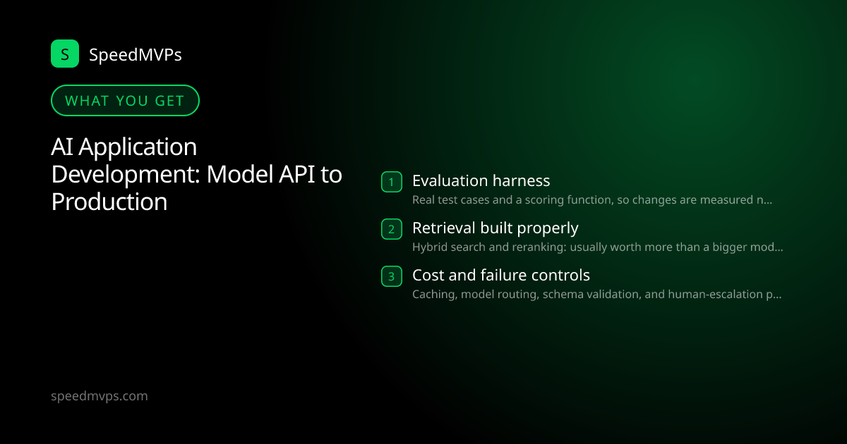 What you get with AI Application Development: Model API to Production: key deliverables at a glance
