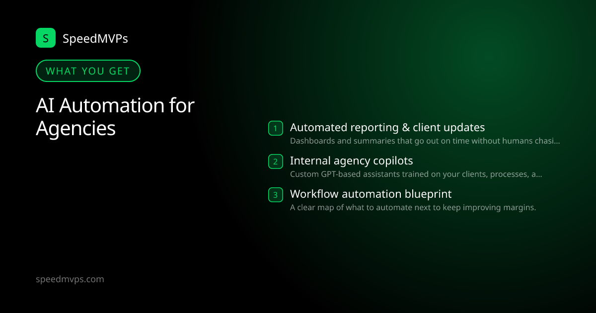 What you get with AI Automation for Agencies: key deliverables at a glance