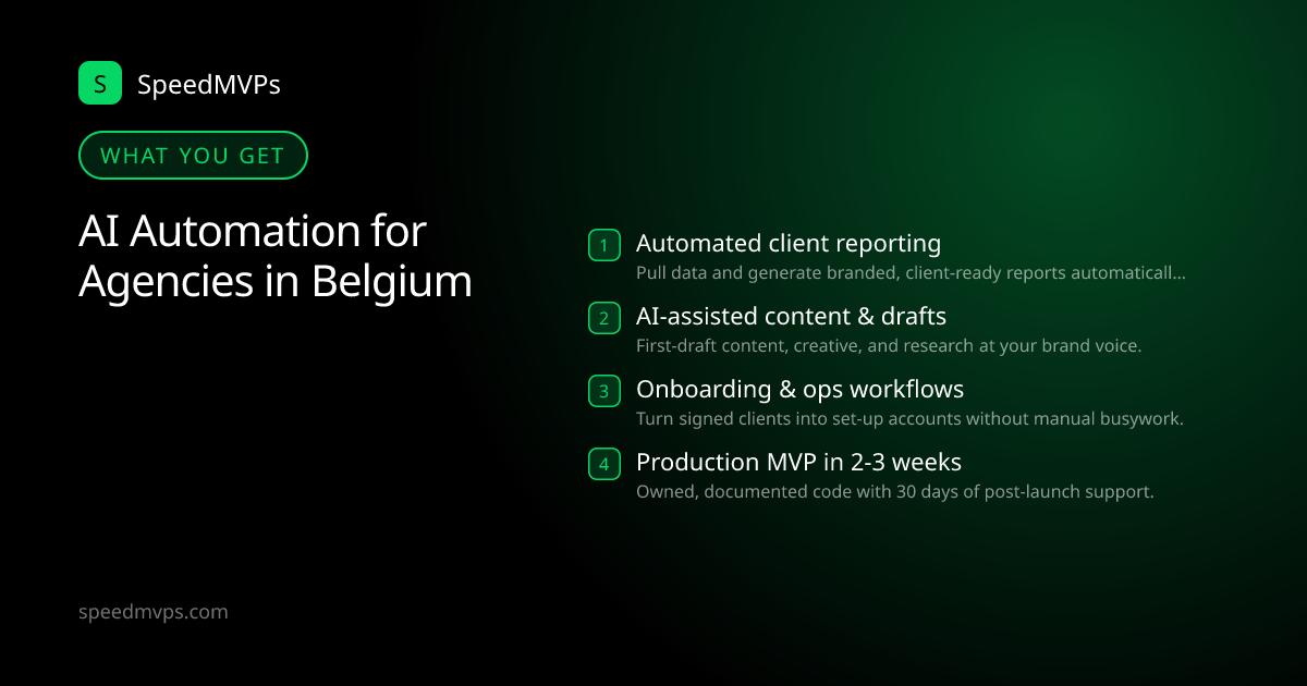 What you get with AI Automation for Agencies in Belgium: key deliverables at a glance