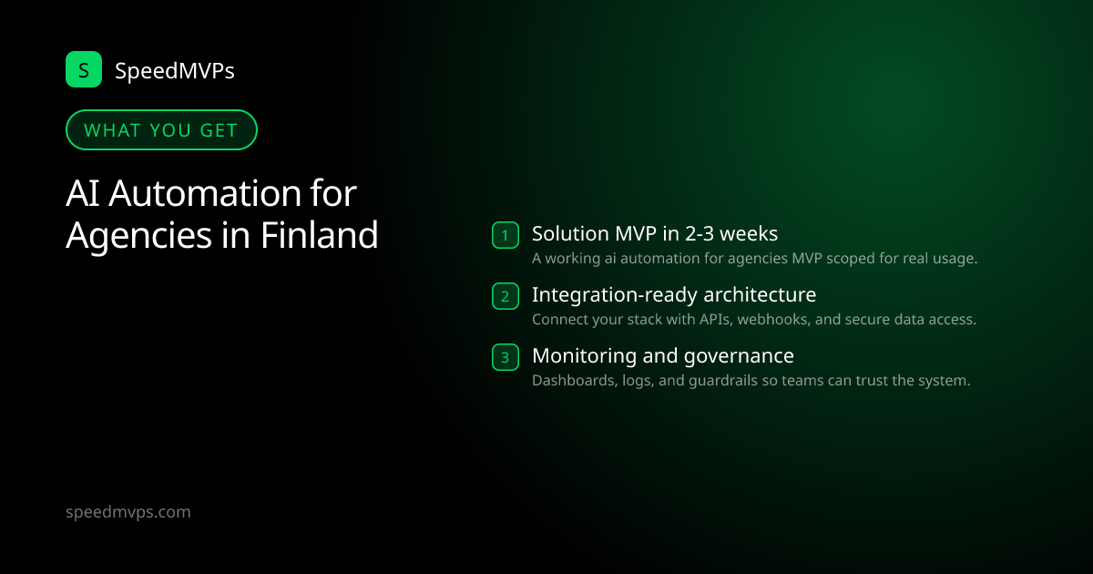 What you get with AI Automation for Agencies in Finland: key deliverables at a glance