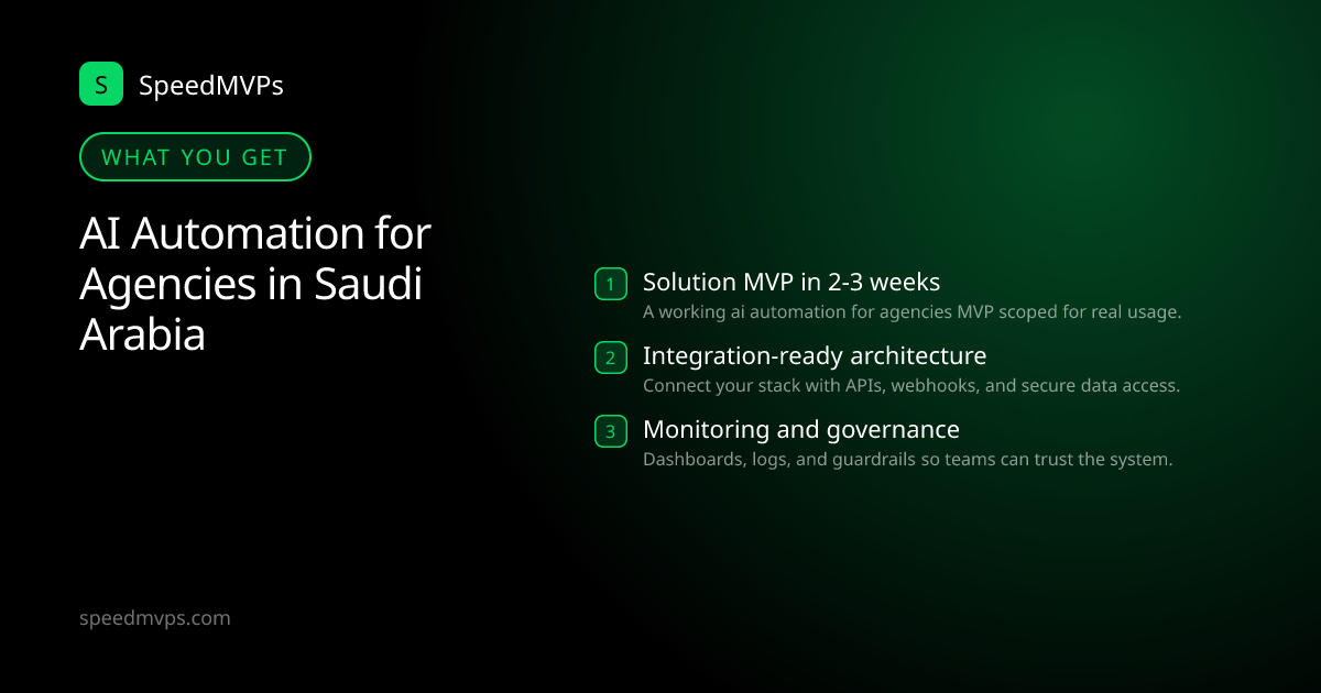 What you get with AI Automation for Agencies in Saudi Arabia: key deliverables at a glance