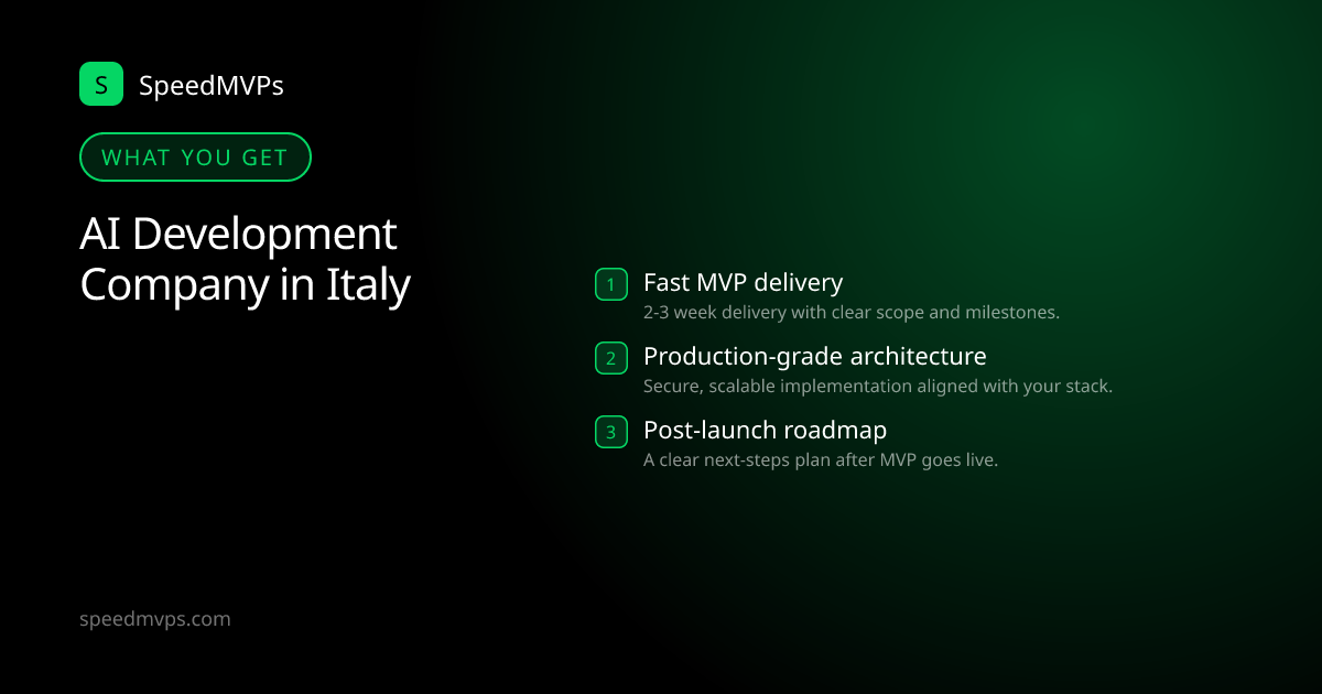 What you get with AI Development Company in Italy: key deliverables at a glance