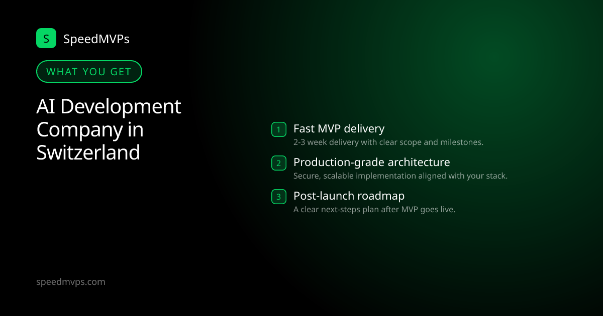 What you get with AI Development Company in Switzerland: key deliverables at a glance