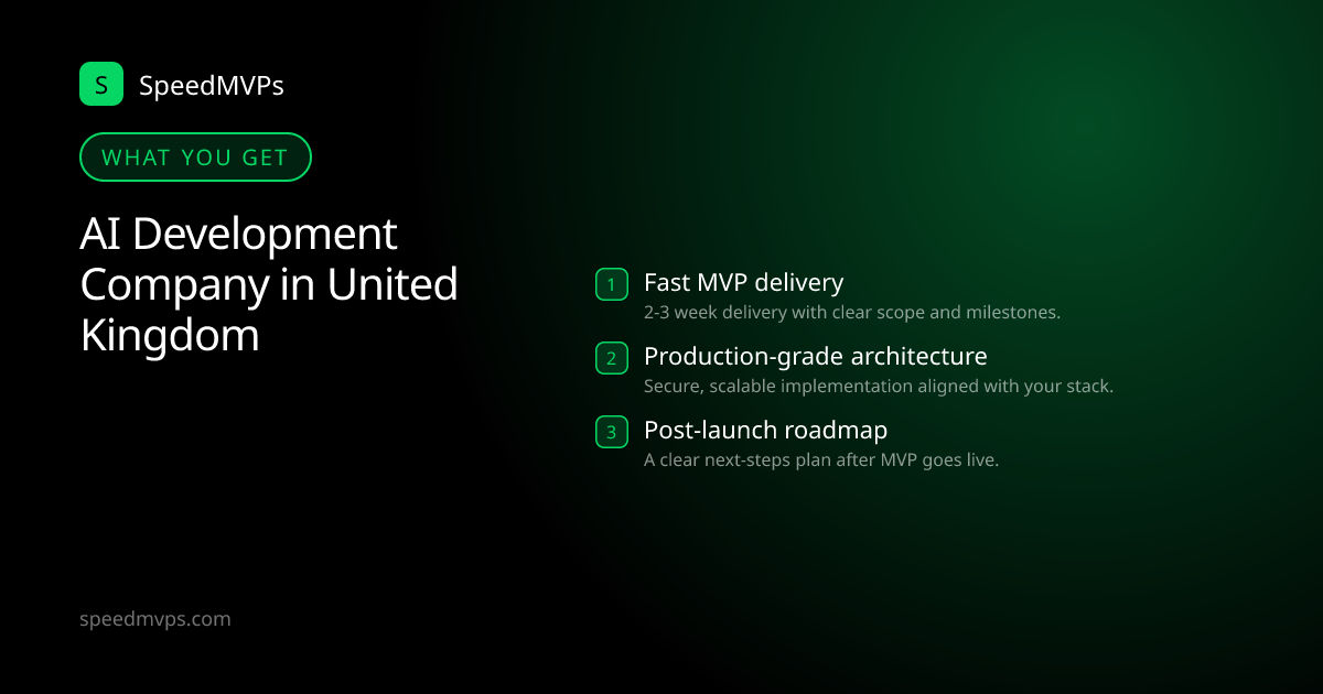 What you get with AI Development Company in United Kingdom: key deliverables at a glance