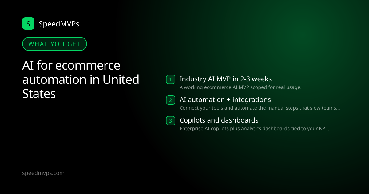 What you get with AI for ecommerce automation in United States: key deliverables at a glance