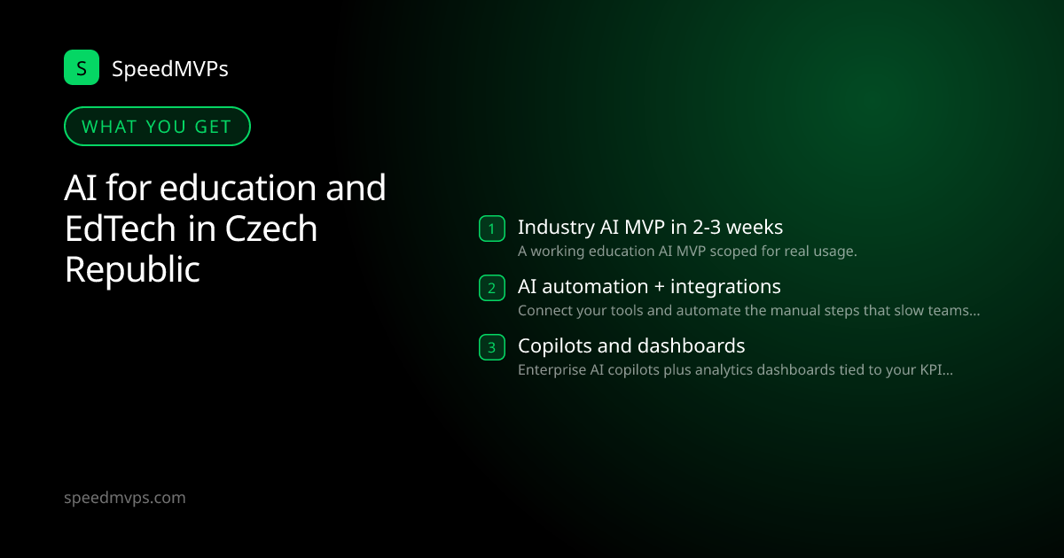 What you get with AI for education and EdTech in Czech Republic: key deliverables at a glance