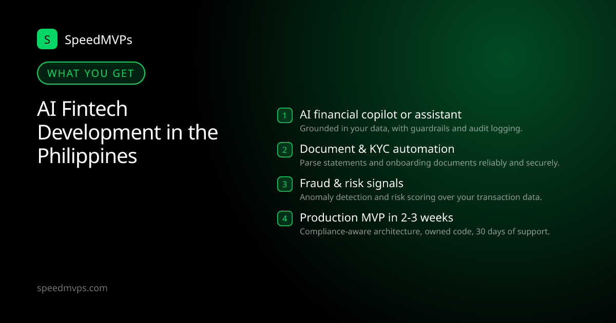 What you get with AI Fintech Development in the Philippines: key deliverables at a glance