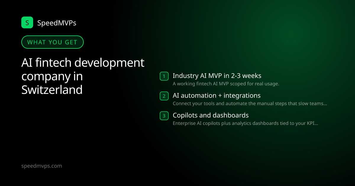 What you get with AI fintech development company in Switzerland: key deliverables at a glance
