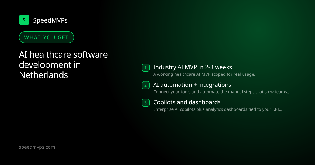 What you get with AI healthcare software development in Netherlands: key deliverables at a glance