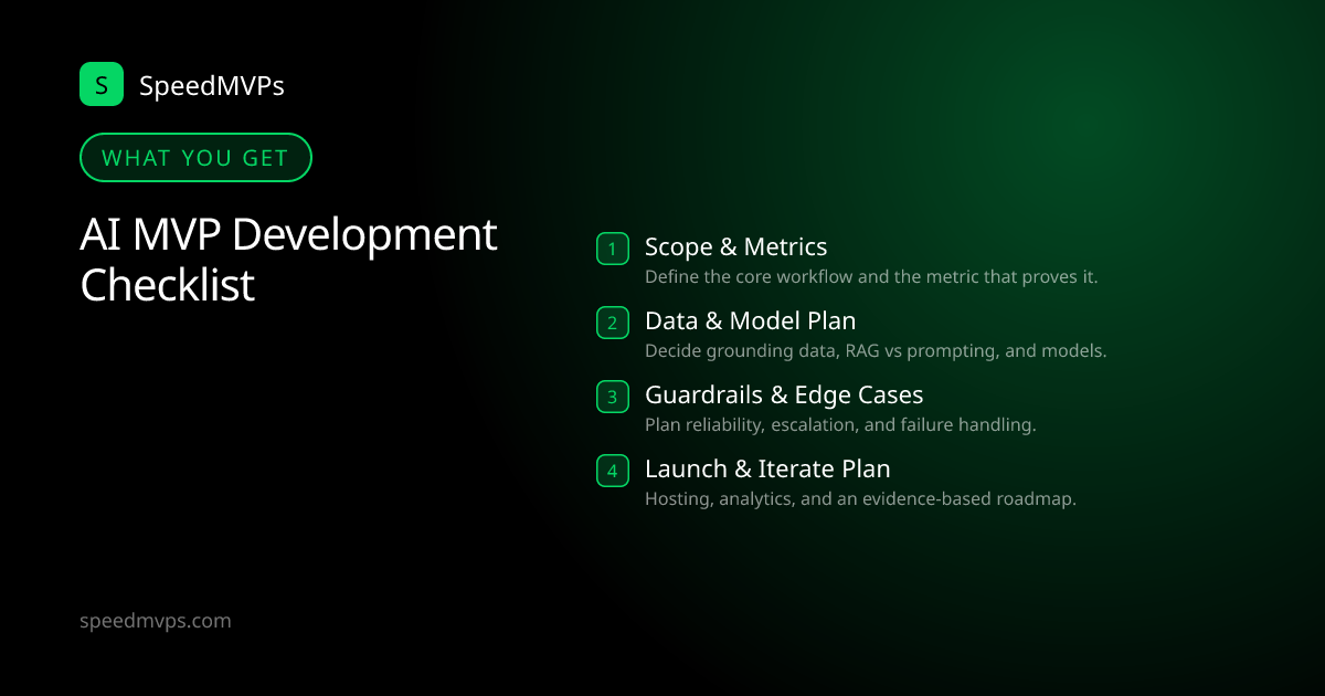 What you get with AI MVP Development Checklist: key deliverables at a glance
