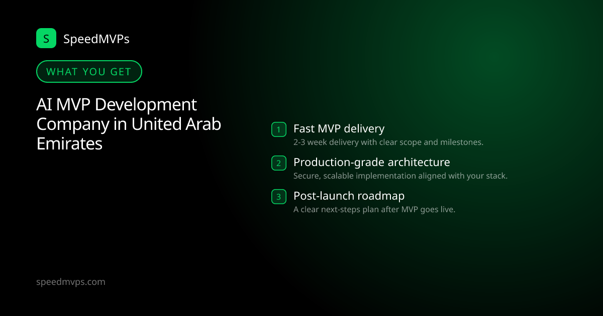 What you get with AI MVP Development Company in United Arab Emirates: key deliverables at a glance