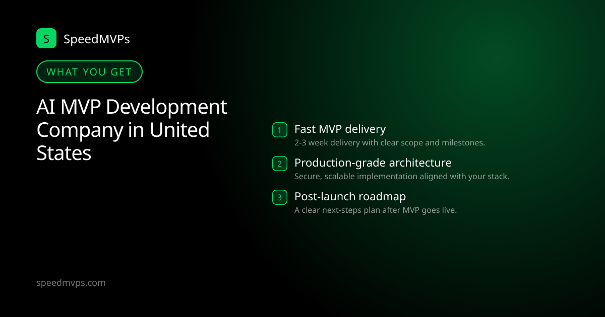 What you get with AI MVP Development Company in United States: key deliverables at a glance